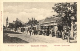 ** T2/T3 Trencsénteplic, Trencianske Teplice; Kossuth Lajos Utca, Wertheim Zsigmond üzlete és Saját Kiadása / Street Vie - Ohne Zuordnung