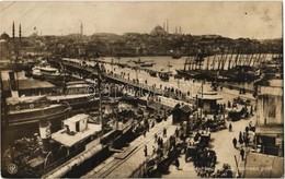* T2/T3 1921 Constantinople, Istanbul; Le Nouveau Pont / New Bridge, Port, Steamships  (EK) - Unclassified