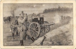 T2/T3 1915 Tüzérharc Orosz-Lengyelországban / WWI K.u.k. Military In Polish-Russia, Art Postcard S: Pogány Lajos (EK) - Non Classificati