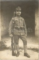 * T2 1918 Jászapáti, Molnár Menyhért Katona Teljes Felszerelésben / WWI Hungarian Soldier. Photo - Non Classificati