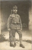 * T2 1918 Jászapáti, Molnár Menyhért Katona Teljes Felszerelésben / WWI Hungarian Soldier. Photo - Sin Clasificación