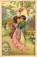 ** T2/T3 A Szerelmes Mandarin / Italian Art Popstcard With Asian Couple. N.M.M. 475/5. S: Bertiglia - Non Classés