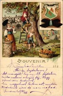 T3 1899 Frauenfeld, Souvenir Cacao Suchard / Swiss Chocolate Advertisement, Thurgovie Coat Of Arms And Folklore. Art Nou - Ohne Zuordnung
