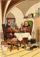 ** T2 Monks Drinking Beer / French Beer Humour S: Harry Eliott - Unclassified