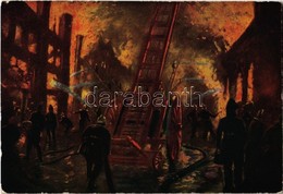 ** T2/T3 British Firefighter Art Postcard (EK) - Unclassified