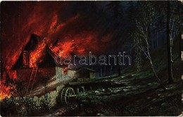 ** T2 Firefighter Art Postcard. Raphael Tuck & Sons Oilette Serie Waldbrand No. 892. - Unclassified