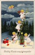 ** T1/T2 Boldog Karácsonyi Ünnepeket! / Children Christmas Greeting Art Postcard. Meissner & Buch Künstler-Postkarten Se - Non Classés
