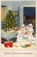 ** T2/T3 Boldog Karácsonyi Ünnepeket! / Children Christmas Greeting Art Postcard. Meissner & Buch Künstler-Postkarten Se - Zonder Classificatie