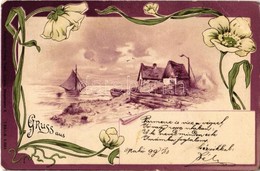 * T2/T3 1899 Gruss Aus / Art Nouveau Greeting Art Postcard  (Rb) - Zonder Classificatie