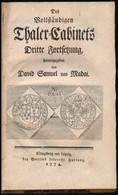 'Des Vollständigen Thaler Cabinert Dritte Vortsetzunk Herasugegeben Von David Samuel Von Madai' Königsberg és Lipcse, Go - Sin Clasificación