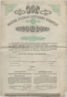 Budapest 1906. 'Magyar Jelzálog Hitelbank Budapest' 4%-os Záloglevele 100K-ról, Szelvényekkel, Szárazpecséttel T:III - Non Classificati