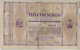 Budapest 1942. 'Budapesti Szabóiparosok Hitel- és Termelő Szövetkezete' 10 Részvénye Egyben összesen 100P-ről, Szelvénye - Ohne Zuordnung