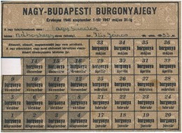 1946. 'Nagy-Budapesti Burgonyajegy' Kitöltve T:III - Unclassified