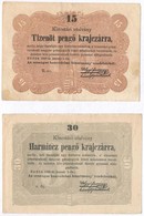 1849. 15kr + 30kr 'Kossuth Bankó' T:III - Non Classificati