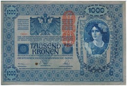1902. 1000K Piros 'Deutschösterreich' Felülbélyegzéssel, Mindkét Oldala Német T:III - Ohne Zuordnung