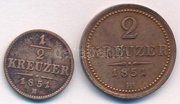 1851B 1/2kr Cu + 2kr Cu T:2,2-,1- - Non Classés