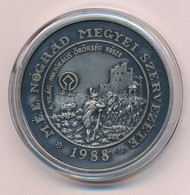 Bognár György (1944-) 1988. 'MÉE Nógrád Megye - Nógrádi Várak Sorozat - Hollókő' Ezüstözött Br Emlékérem (42mm) T:1- - Unclassified