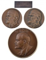 ~1970-1980. 'Lenin' Br Plakett (2x) Eredeti Tokban (69mm) + Szovjetunió DN 'Lenin' Br Plakett Keretben, Fali Akasztóval. - Ohne Zuordnung