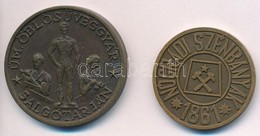 DN 'ÜM. Öblösüveggyár Salgótarján / Kossuth Művelődési Ház 1906-1981' Kétoldalas Br Emlékérem (38mm) + DN 'Nógrádi Szénb - Ohne Zuordnung