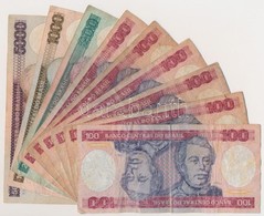 Brazília 9db-os Bankjegy Tétel 100-200-1000-5000C Címletek T:III,III- Tűnyom
Brasil 9pcs Of Banknotes In 100-200-1000-50 - Ohne Zuordnung