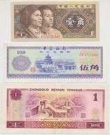 Kína 1979. 0,50f + 1980. 1j + 1Y T:I-III
China 1979. 0,50 Fen 'Foreign Exchange Certificate' + 1980. 1 Jiao + 1 Yüan C:I - Ohne Zuordnung