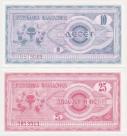Macedónia 1992. 10D + 25D T:I,I-
Macedonia 1992. 10 Dinara + 25 Dianra C:UNC,AU
Krause 1.a, 2.a - Ohne Zuordnung