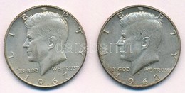 Amerikai Egyesült Államok 1967-1968D 1/2$ Ag 'Kennedy' (2x) T:1-,2 
USA 1967-1968D. 1/2 Dollar Ag 'Kennedy' (2x) C:AU,XF - Zonder Classificatie