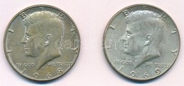 Amerikai Egyesült Államok 1968D-1969D 1/2$ Ag 'Kennedy' (2x) T:1-,2 
USA 1968D-1969D. 1/2 Dollar Ag 'Kennedy' (2x) C:AU, - Sin Clasificación