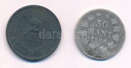 Románia 1900. 50b Ag + 1941. 2L Zn T:2-,3 Fülnyom
Romania 1900. 50 Bani Ag + 1941. 2 Lei Zn C:2-,3 Ear Mark - Zonder Classificatie