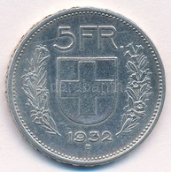 Svájc 1932B 5Fr Ag T:2
Switzerland 1932B 5 Francs Ag C:XF
Krause KM#40 - Zonder Classificatie