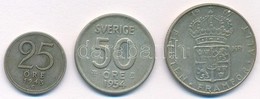 Svédország 1943G 25ö Ag + 1954TS 50ö Ag + 1967U 1K Ag T:2,2-
Sweden 1943G 25 Ore Ag + 1954TS 50 Ore Ag + 1967U 1 Krona A - Zonder Classificatie