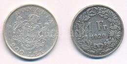 Vegyes: Románia 1942. 200L Ag + Svájc 1920. 1Fr Ag T:2,2-,3
Mix: Romania 1942. 200 Lei Ag + Switzerland 1920. 1 Franc Ag - Ohne Zuordnung