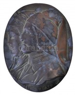 DN 'Dante E Beatrice' Bronzozott Zn Plakett, Hátlapon Akasztóval (138x108mm) T:2 Kopott Bronzozás - Zonder Classificatie