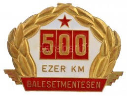 ~1980. '500 Ezer Kilométer Balesetmentesen' Kitüntető Autójelvény (72x97mm) T:1- - Ohne Zuordnung