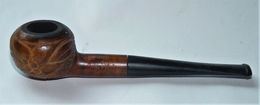 ANCIENNE VINTAGE PIPE DE BRUYERE GARANTIE CISELE DESSIN BE 14.2 X 3 CM  VOIR PHOTOS - Heather Pipes