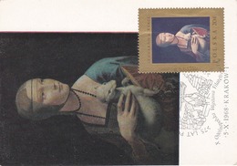 Carte Maximum Peinture Pologne 1968 Léonard De Vinci Leonardo Da Vinci - Tarjetas Máxima