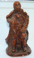 ANCIENNE SCULPTURE PLATRE GENRE SANTON BERGER AVEC AGNEAU / 24.5 Cm - Andere & Zonder Classificatie