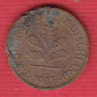 F7554 / - 1 Pfening - 1987 ( J ) - Federal Republic Of Germany Deutschland Allemagne , Coins Munzen Monnaies Monete - 1 Pfennig