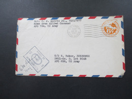 USA 1944 US Army Postal Servive Sgt. C.P. Morris Jr. 31217977 Rome Area Allied Command APO 794 US Army Army Examiner - Covers & Documents