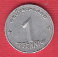 F7593 / - 1 Pfening - 1953 ( E ) - DDR Germany Deutschland Allemagne , Coins Munzen Monnaies Monete - 1 Pfennig