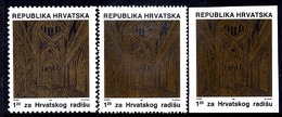 CROATIA 1991 Obligatory Tax: Zagreb Cathedral Three Different Perforations MNH / **.  Michel ZZM 8A,B,C - Croatia