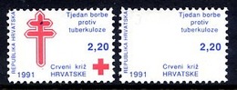 CROATIA 1991 Obligatory Tax: Anti Tuberculosis Week, Red Printing Omitted  MNH / ** .  Michel ZZM 12 - Croatia