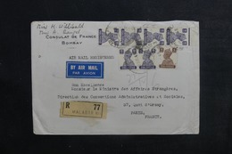 INDE - Enveloppe Du Consulat De France En Recommandé De Bombay Pour Paris En 1948 - L 41534 - Briefe U. Dokumente