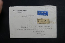 INDE - Enveloppe Du Consulat De France En Recommandé Pour Paris En 1949 - L 41541 - Lettres & Documents