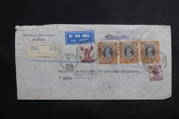 INDE - Enveloppe Du Consulat De France Pour Le Ministère Des Affaires Etrangères à Paris En 1945 - L 41548 - 1936-47 Koning George VI