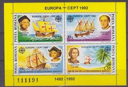 Europa Cept 1992 Romania M/s ** Mnh (44445) - 1992