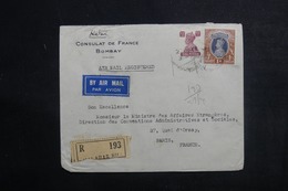 INDE - Enveloppe Du Consulat De France Pour Le Ministère Des Affaires Etrangères à Paris En 1948 - L 41567 - Brieven En Documenten