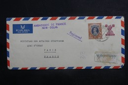 INDE - Enveloppe De L 'Ambassade De France Pour Le Ministère Des Affaires Etrangères à Paris En 1949 - L 41568 - Cartas