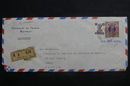 INDE - Enveloppe Du Consulat De France Pour Le Ministère Des Affaires Etrangères à Paris En 1949 - L 41570 - Lettres & Documents