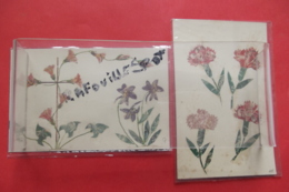 Cp Fleurs Decoupage Timbres Lot 2 Cartes - Poste & Facteurs